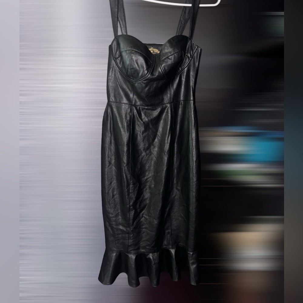 Black dress leather